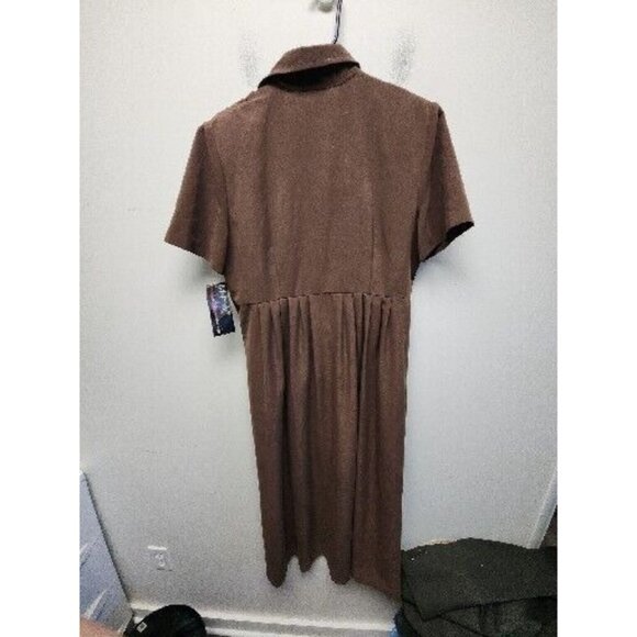 VTG 90's  MHM Melissa Harper Maxi Dress Woman's Sz 12 Brown Minimalist NOS - Picture 6 of 8
